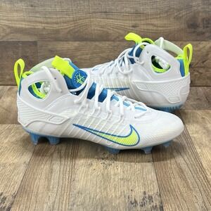 Nike Huarache 9 Elite Mid LAX SE Blue And Volt Men's Size 10.5 FV6149-100 NEW